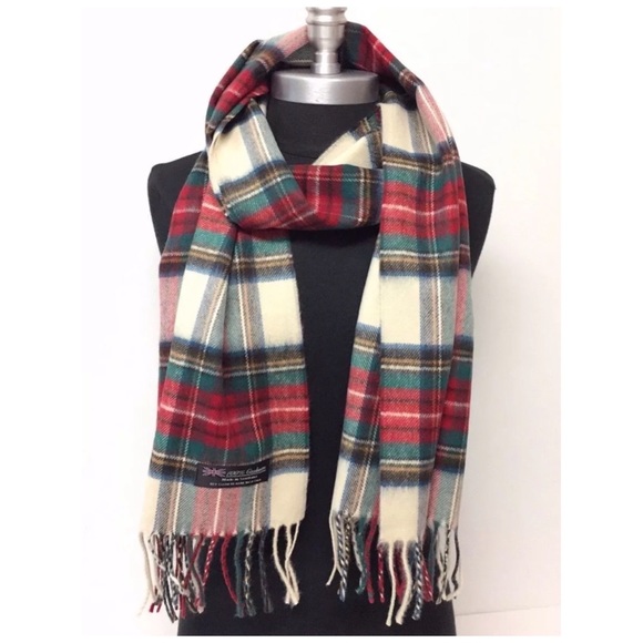 PGSwag Fashion Accessories - 100% Cashmere Plaid Fringe Scarf Wrap